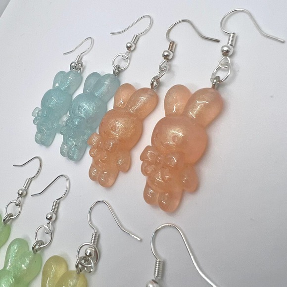 Bunny Earrings - Rabbit Earring - Easter Earring - Holiday Earring - Cottagecore - Picture 3 of 10